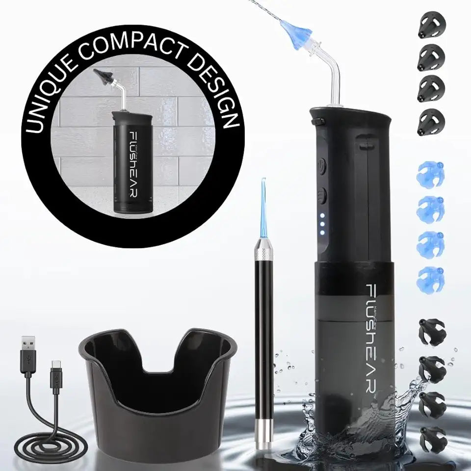 Water-Powered Ear Cleaner, 12 Reusable Tips, 3 Pressure Modes Q35942