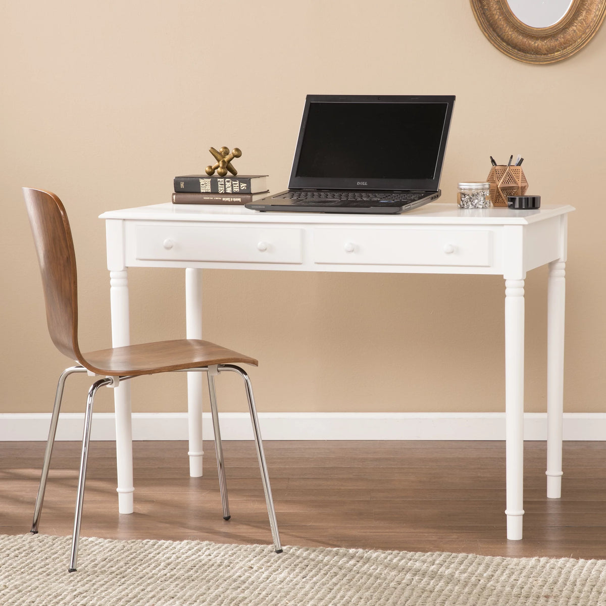 2-Drawer White Desk B575536