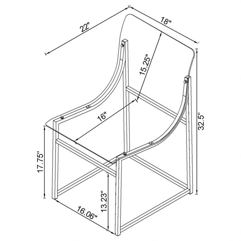 Modern Metal Acrylic Dining Side Chair A5993
