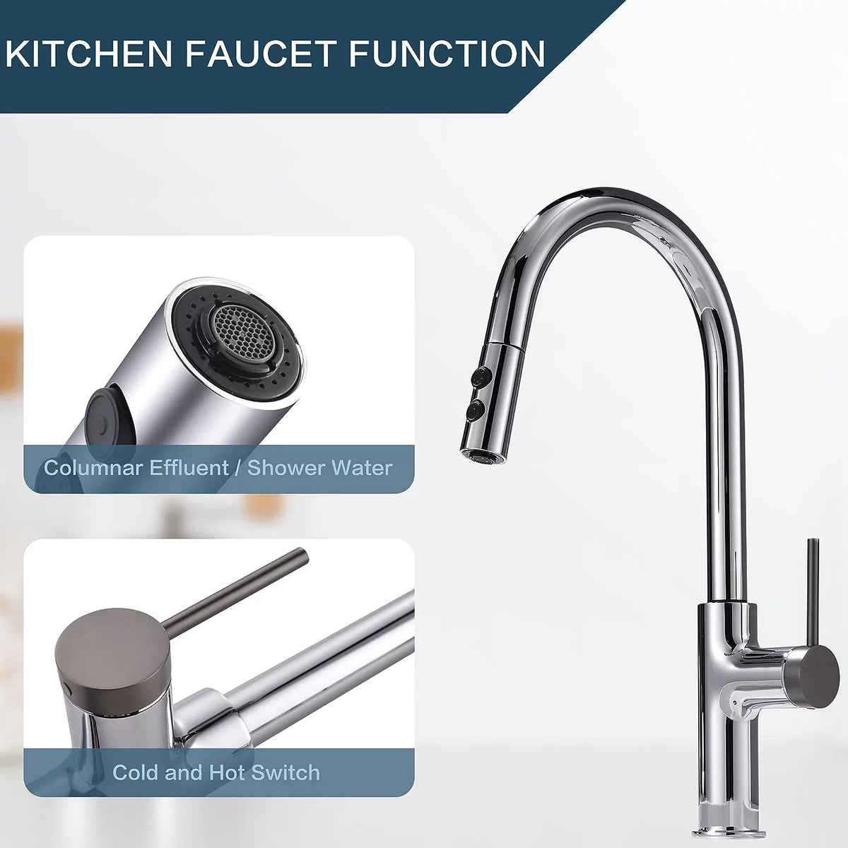 Chrome Pull Down Sprayer Kitchen Faucet O291