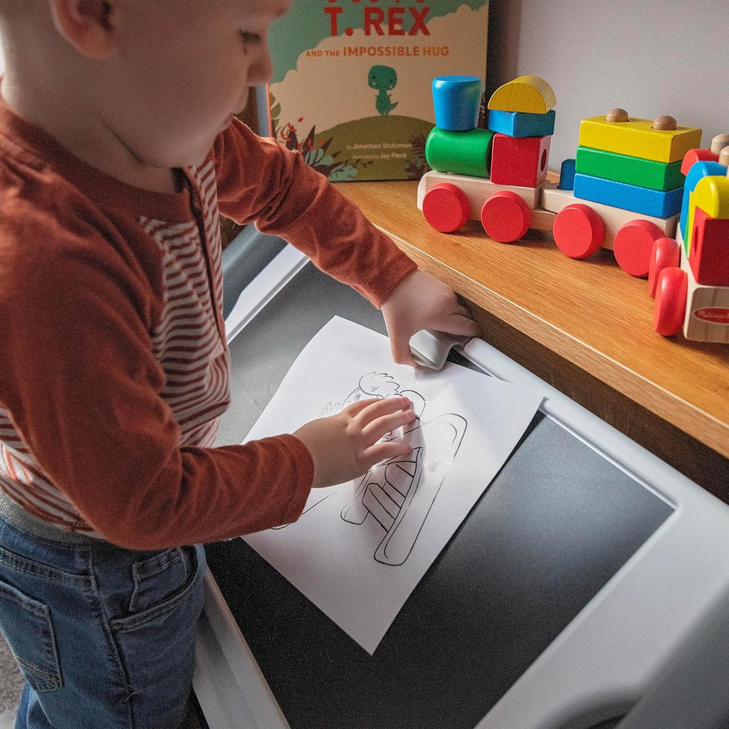 Wood and Plastic Toy Storage Box with Chalkboard Lid Q893322