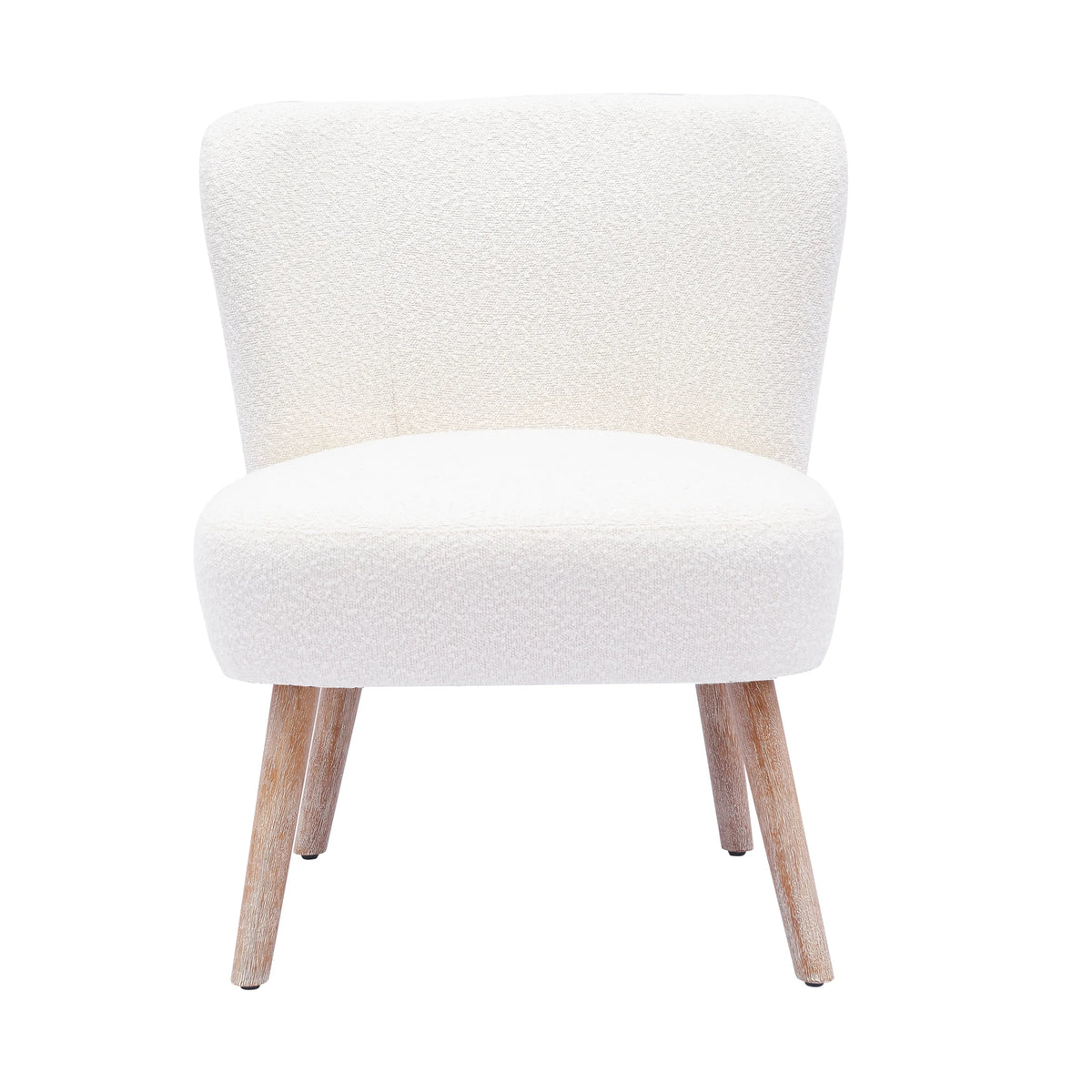 25" Wide Wingback Accent Chair Water and Stain Resistant Boucle Cream O627