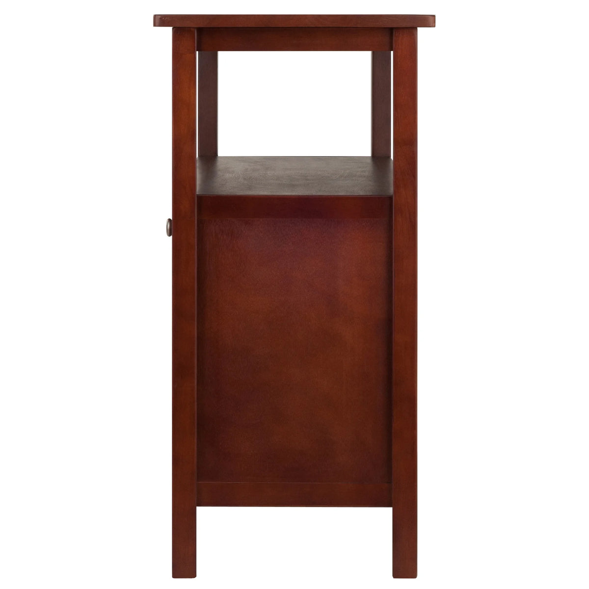 Walnut Finish Wood Buffet Display Cabinet I79268