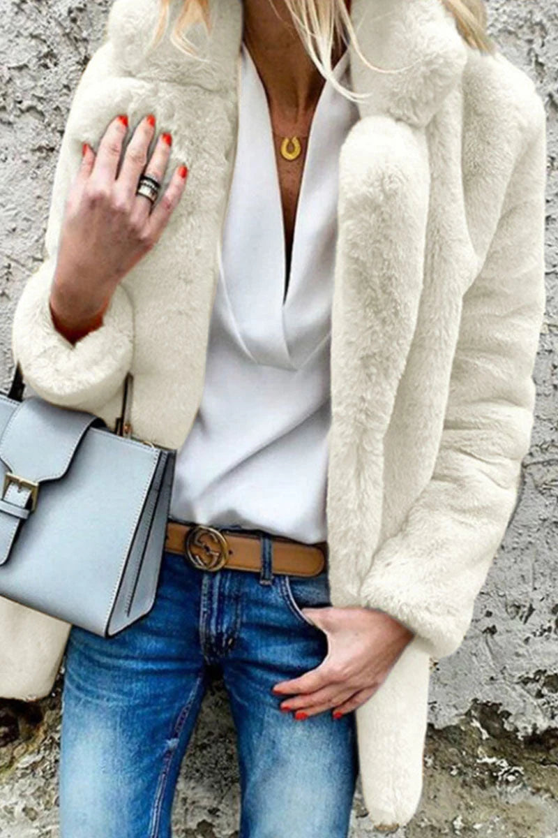 Solid Mandarin Collar Outerwear E325