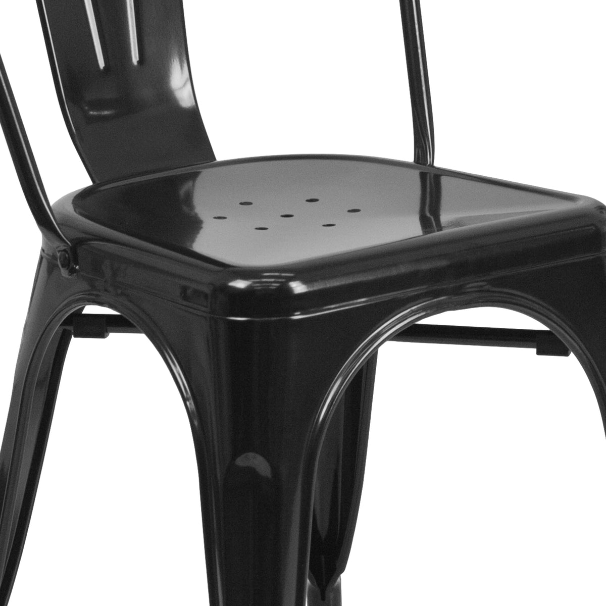 Black Metal Stackable Chair J478