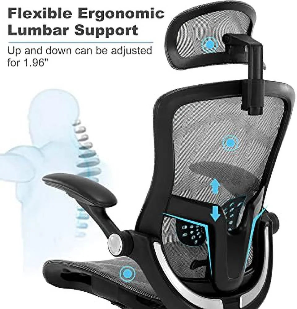 Ergonomic Mesh High Back Office Chair with Headrest and Lumbar Support Y5051