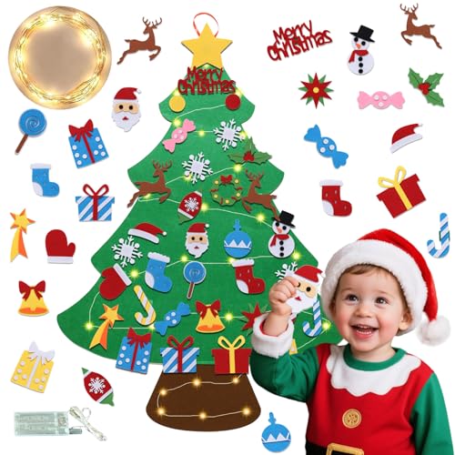 Felt Christmas Tree Set with 34 Detachable Ornament L92501