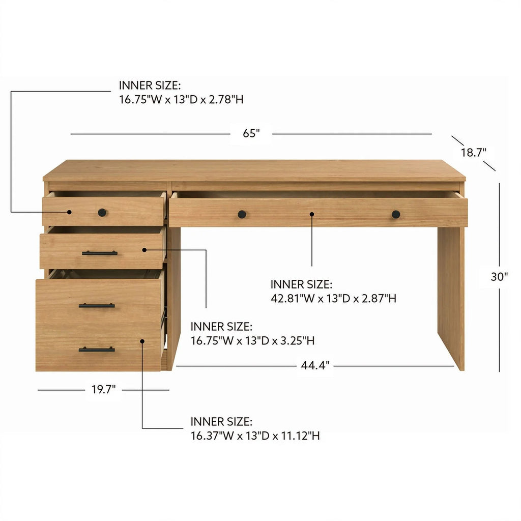 Wood Desk with File Cabinet Z667