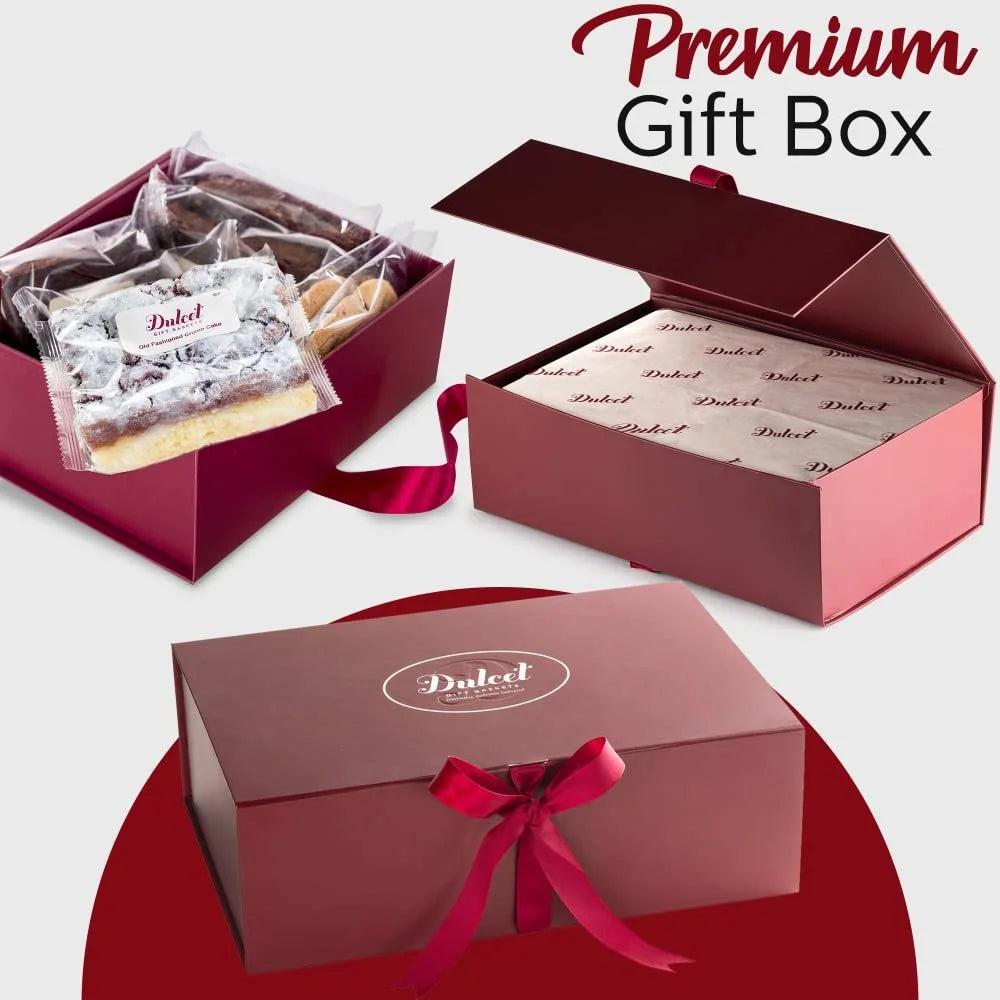 Food Basket with Mini Black and Whites, Walnut Brownies, and Assorted Rugelach V4930