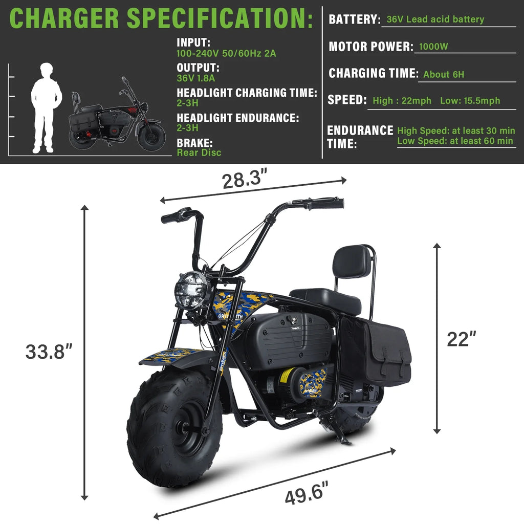 36V 1000W Camo Electric Mini Bike G25306