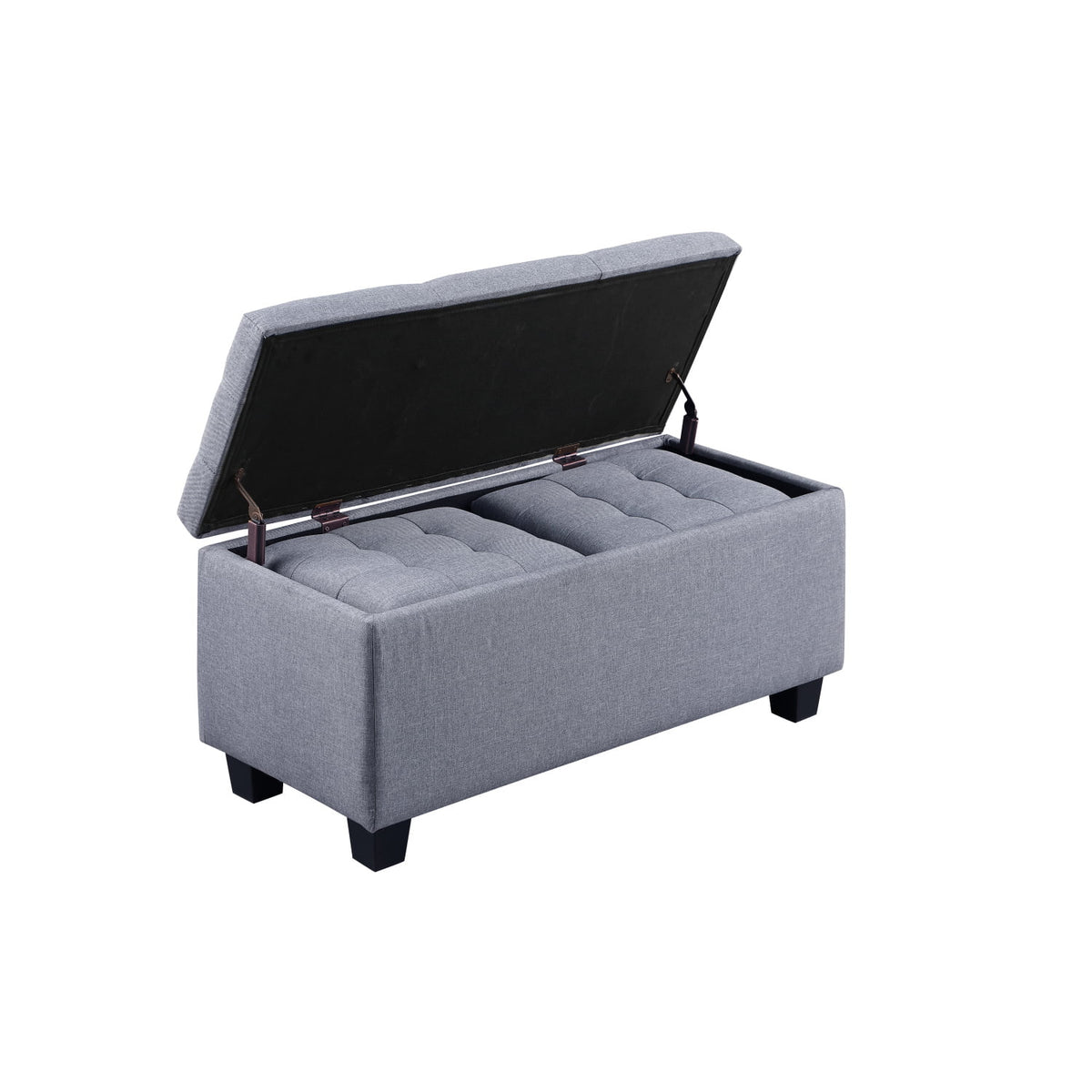 3 in 1 Tufted Linen Storage Ottoman Bench Set Y5558