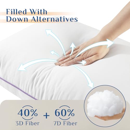 King Size Set of 4 Down Alternative Bed Pillows S5969