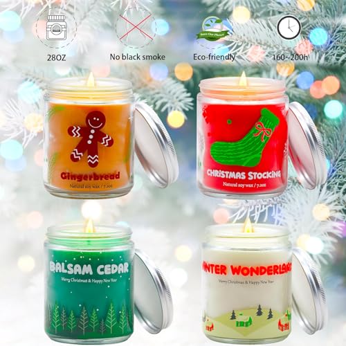 4 Pack Natural Soy Wax Christmas Candles G7116
