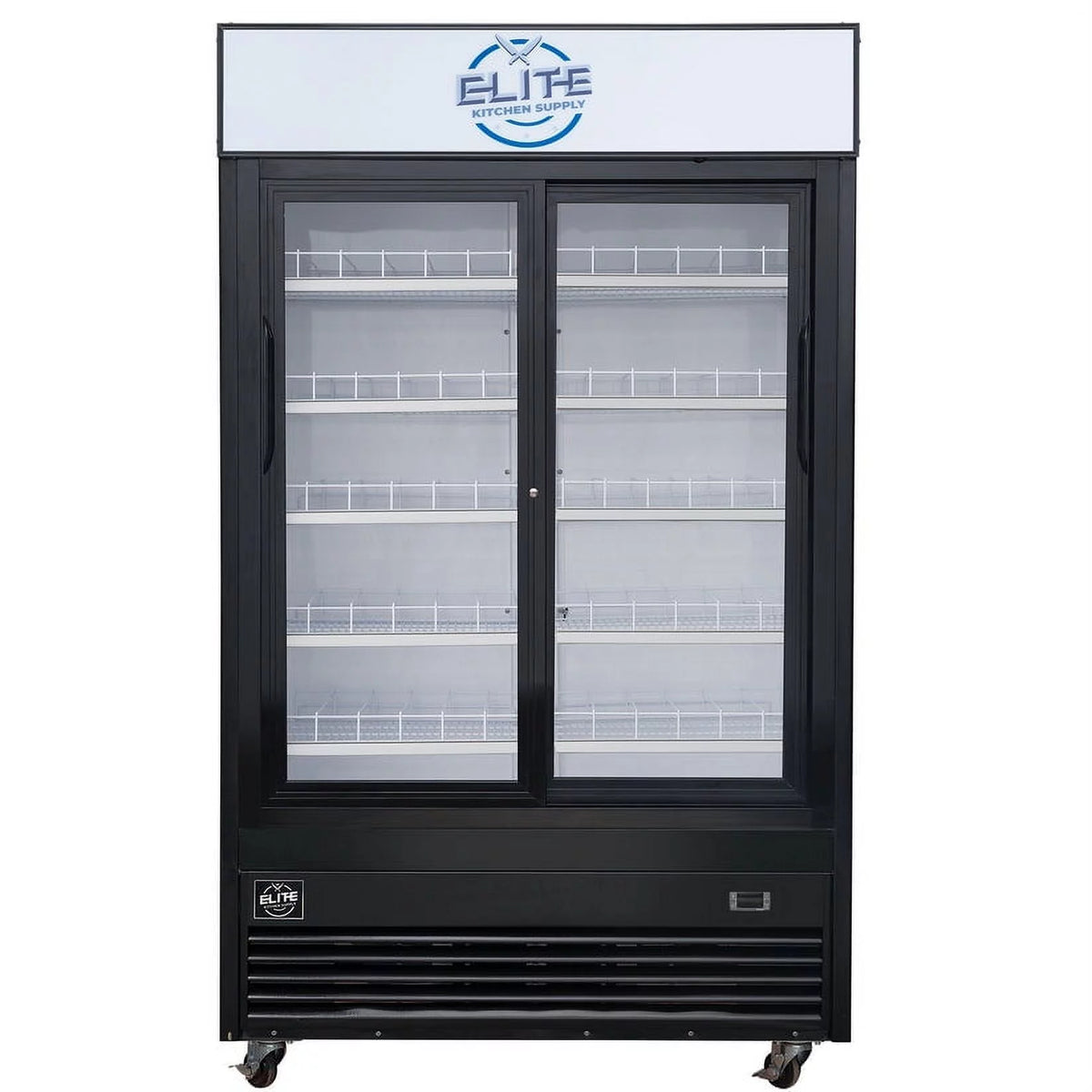 47 in Black Commercial Merchandiser Refrigerator with Sliding Glass Doors U4664