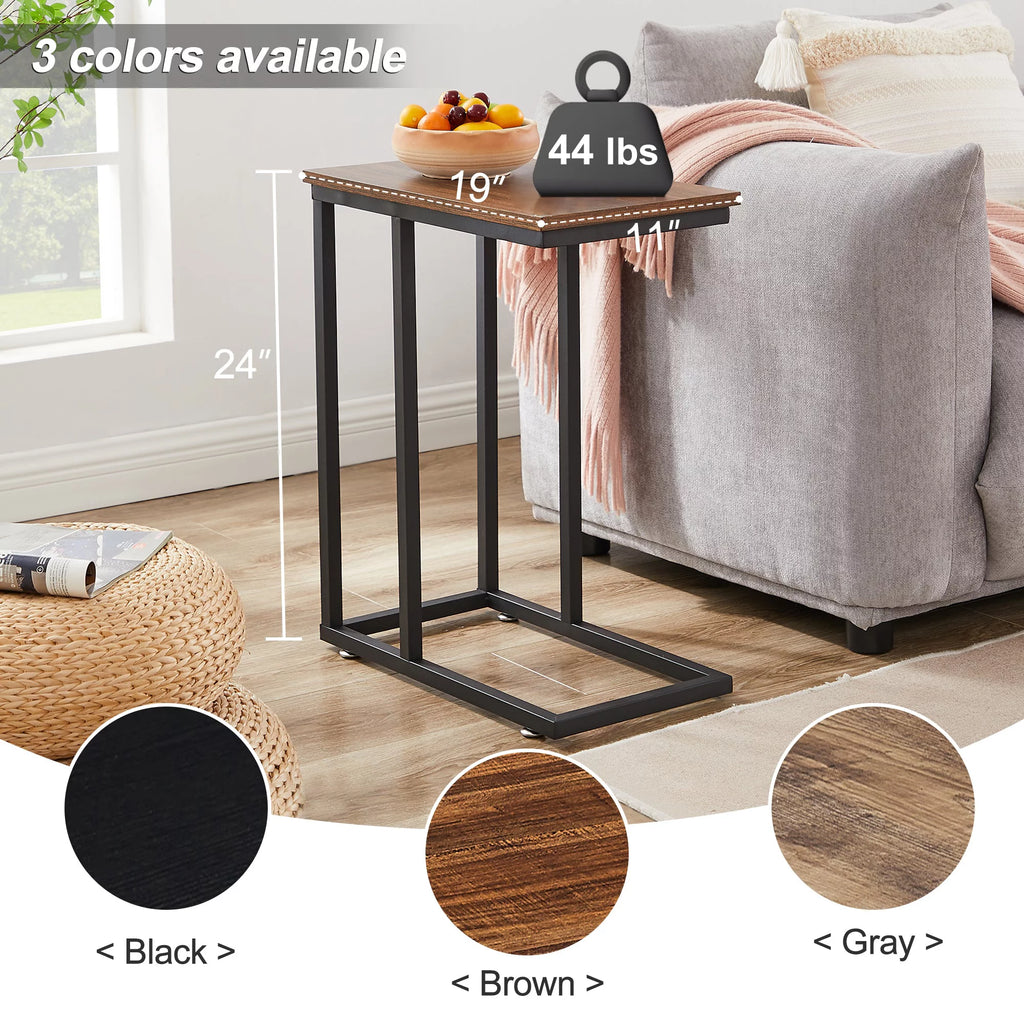 Set of 2 C-Shape Side Table Metal Frame E25872