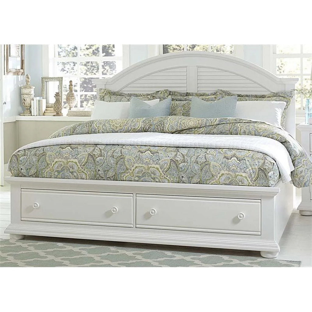 King Storage Bed in Oyster White K920138