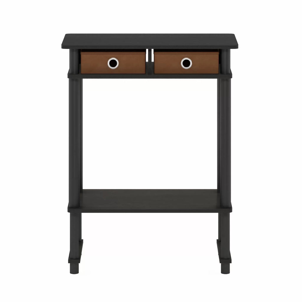 Espresso Brown Console Table with Bin A5332