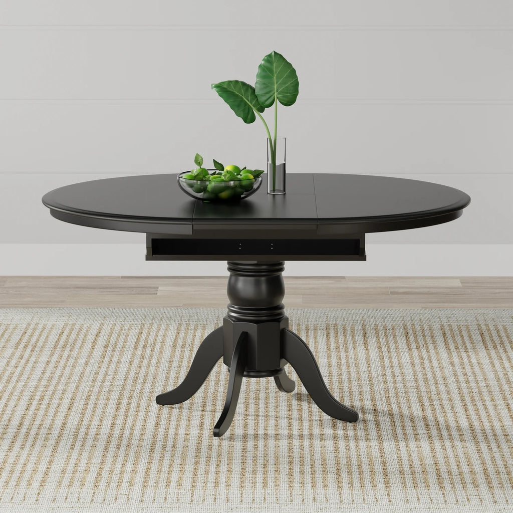 Single Pedestal Dining Table with Butterfly Leaf D77777