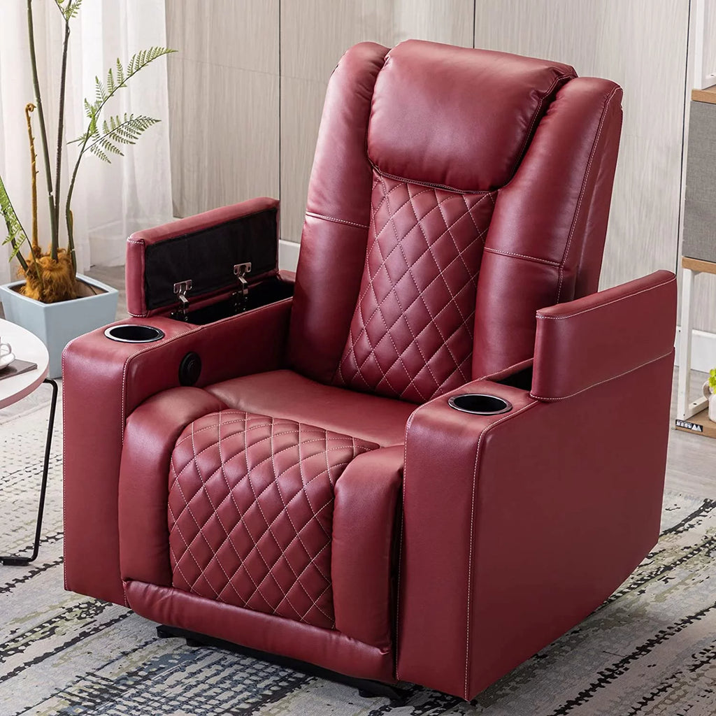 Black PU Leather Power Recliner Chair Set of 3 N770