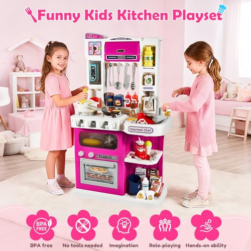 31.1'' Play Kitchen Set with Steam, Sound & Light B255428