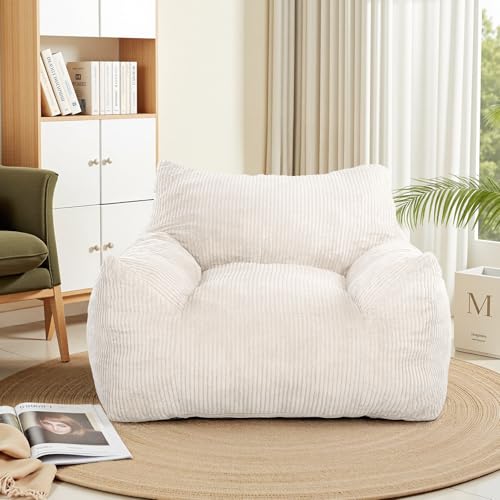 3FT Green Corded Fabric Bean Bag Chair with Ottoman U76236