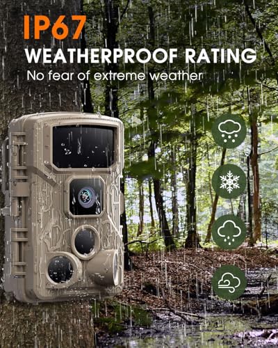 WiFi 4K 64MP Trail Camera with Night Vision IP67 Waterproof H603034