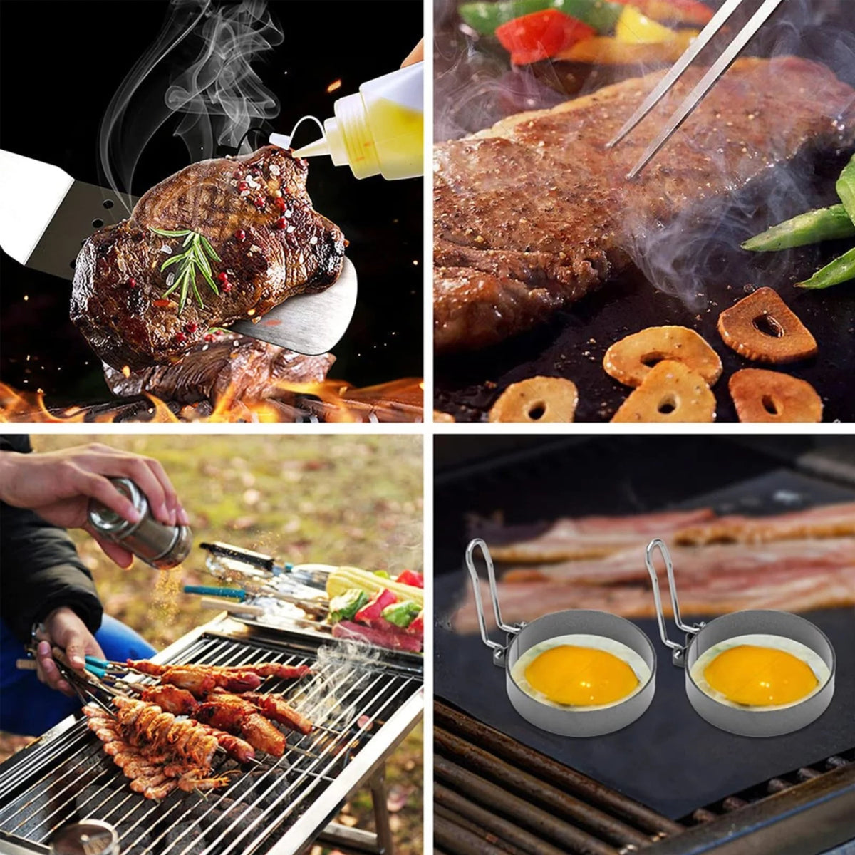 34Pcs Stainless Steel BBQ Grilling Tools Set with Carry Bag R81723
