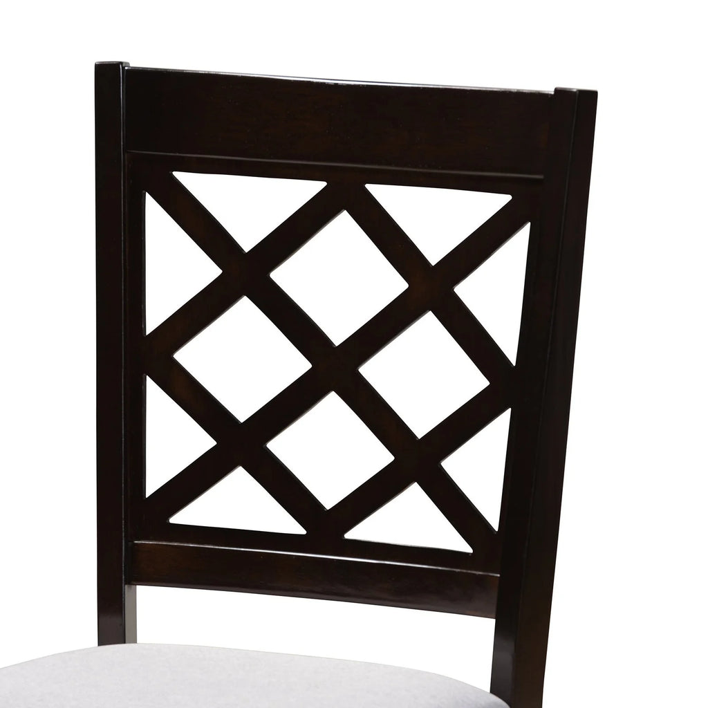 Sand Fabric Dark Brown 2-Piece Dining Chair Set F4607