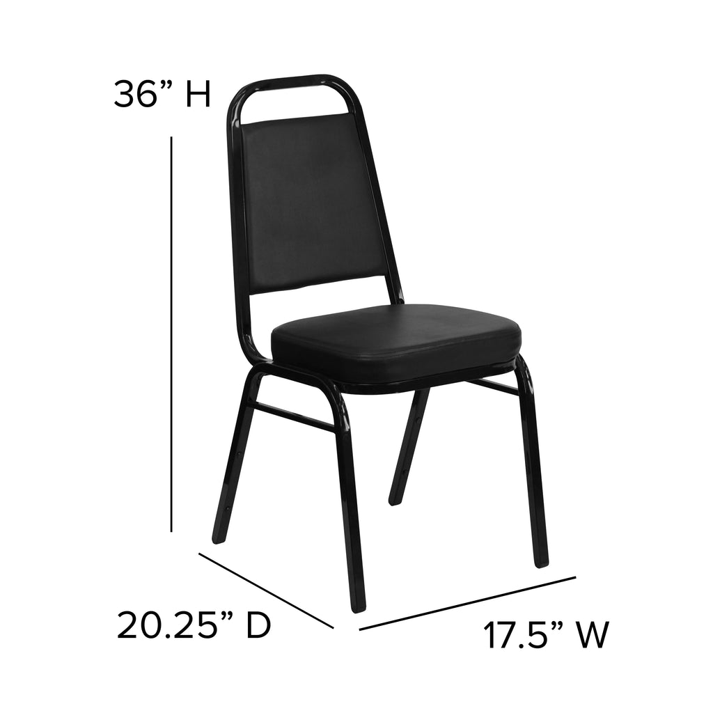 4 Pack Black Vinyl Stacking Banquet Chair F6920