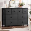 8 Drawer Fabric Dresser with Steel Frame and Wooden Top A303