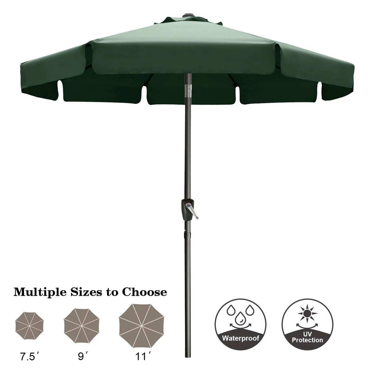 Green Round Table and Patio Umbrella O745