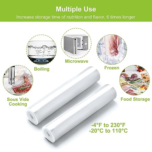 Vacuum Sealer Rolls Bags 6 Pack 11" x 20' 8" x 20' BPA Free I62596