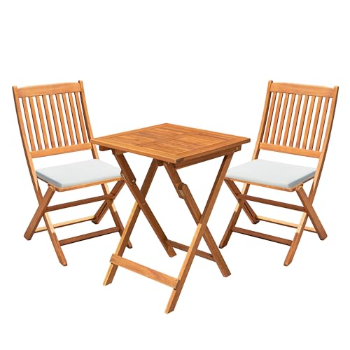 3 Piece Acacia Wood Folding Bistro Set X490