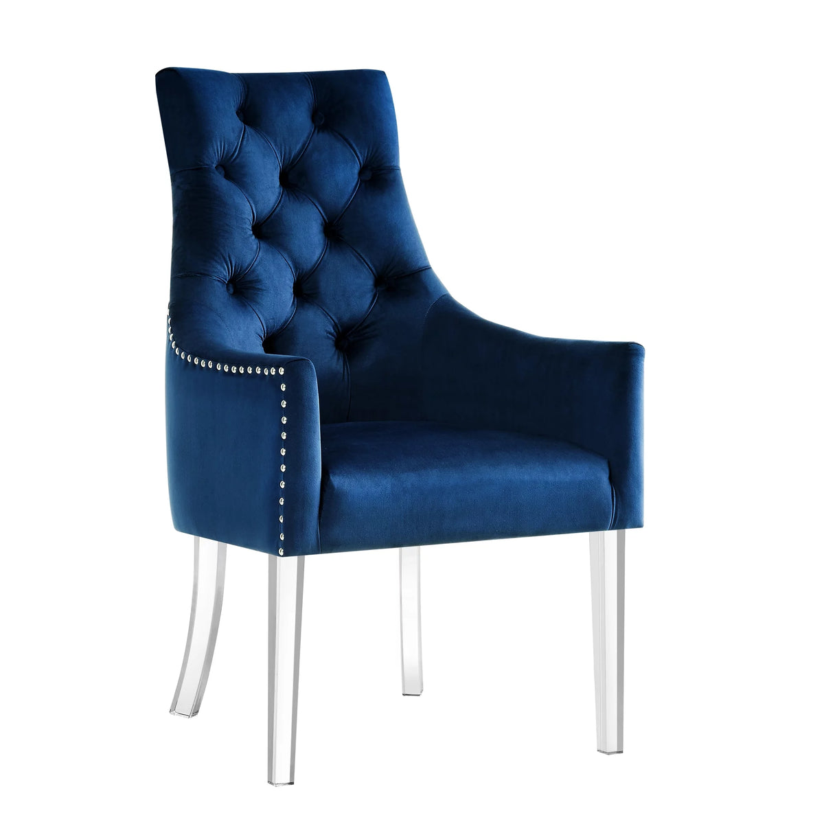 Navy Velvet Dining Chairs Set of 2 A237