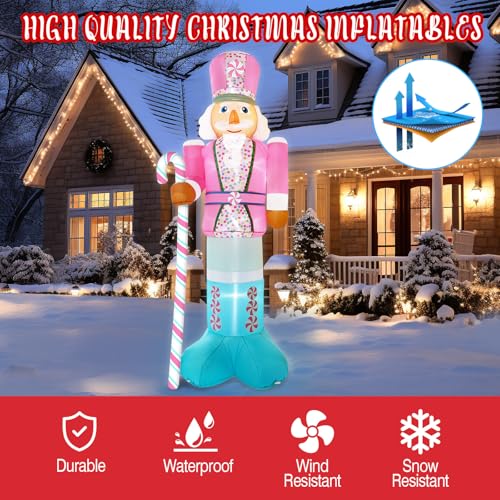 10FT Pink Inflatable Nutcracker with Built-in LED N5715