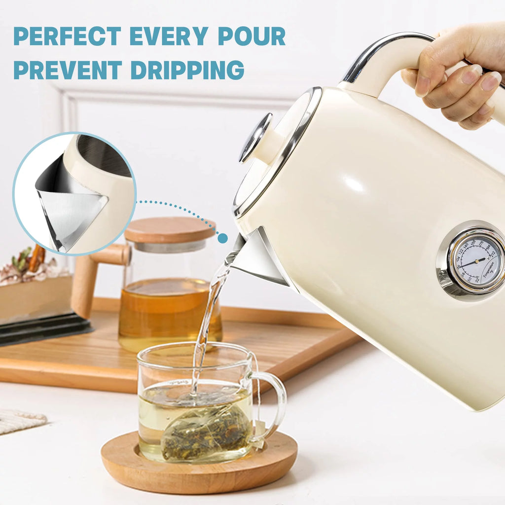 1500W Stainless Steel Electric Kettle with Thermometer H33472