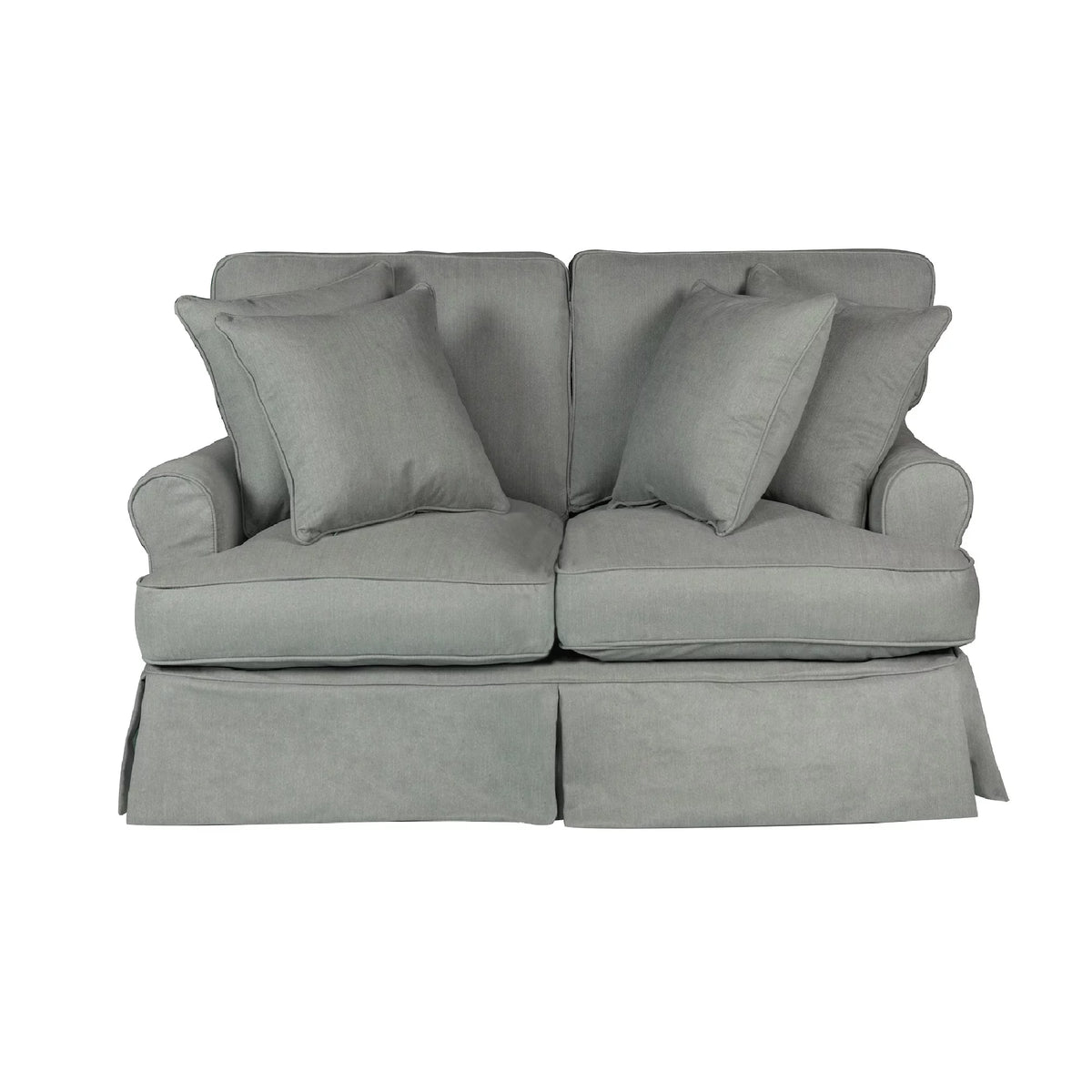 Grey T-cushion Loveseat Cover E6008