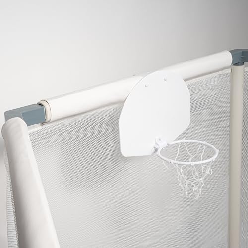 Kids Trampoline with Safety Net, Basketball Hoop, 220lb Capacity H6052