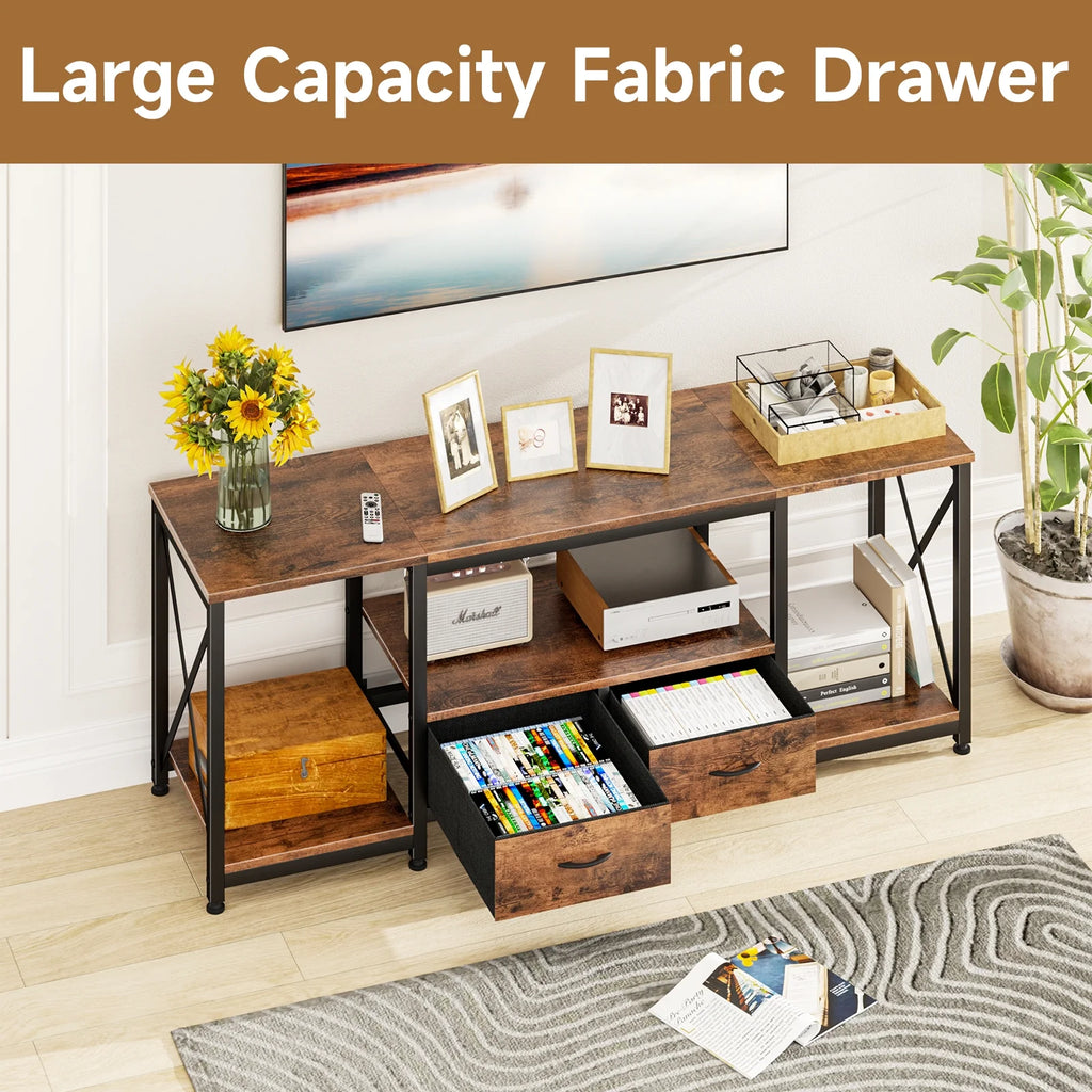 Rustic Brown TV Stand with Drawer for 55 60 65 Inch TV F95656