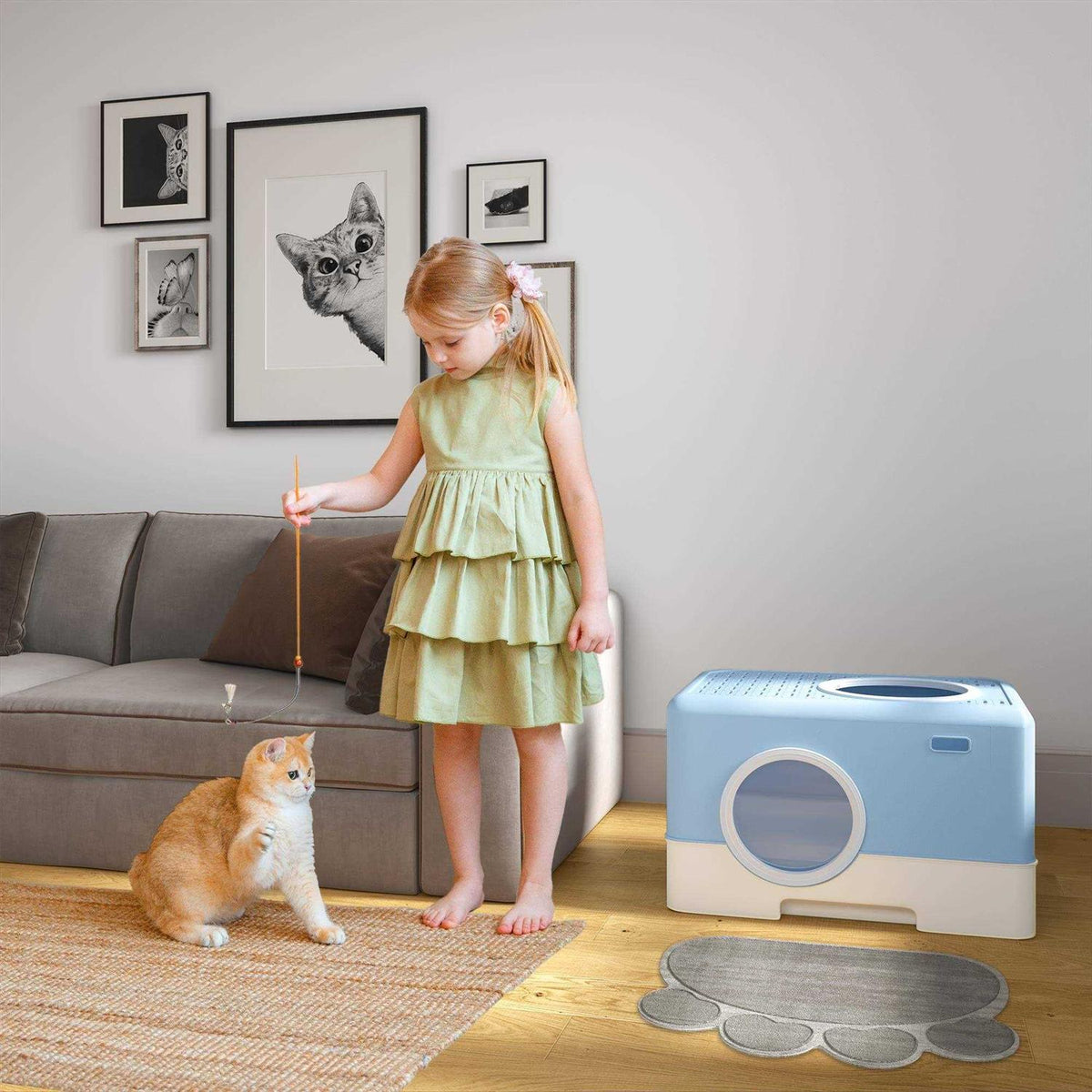 Large Enclosed Cat Litter Box with Lid U5672