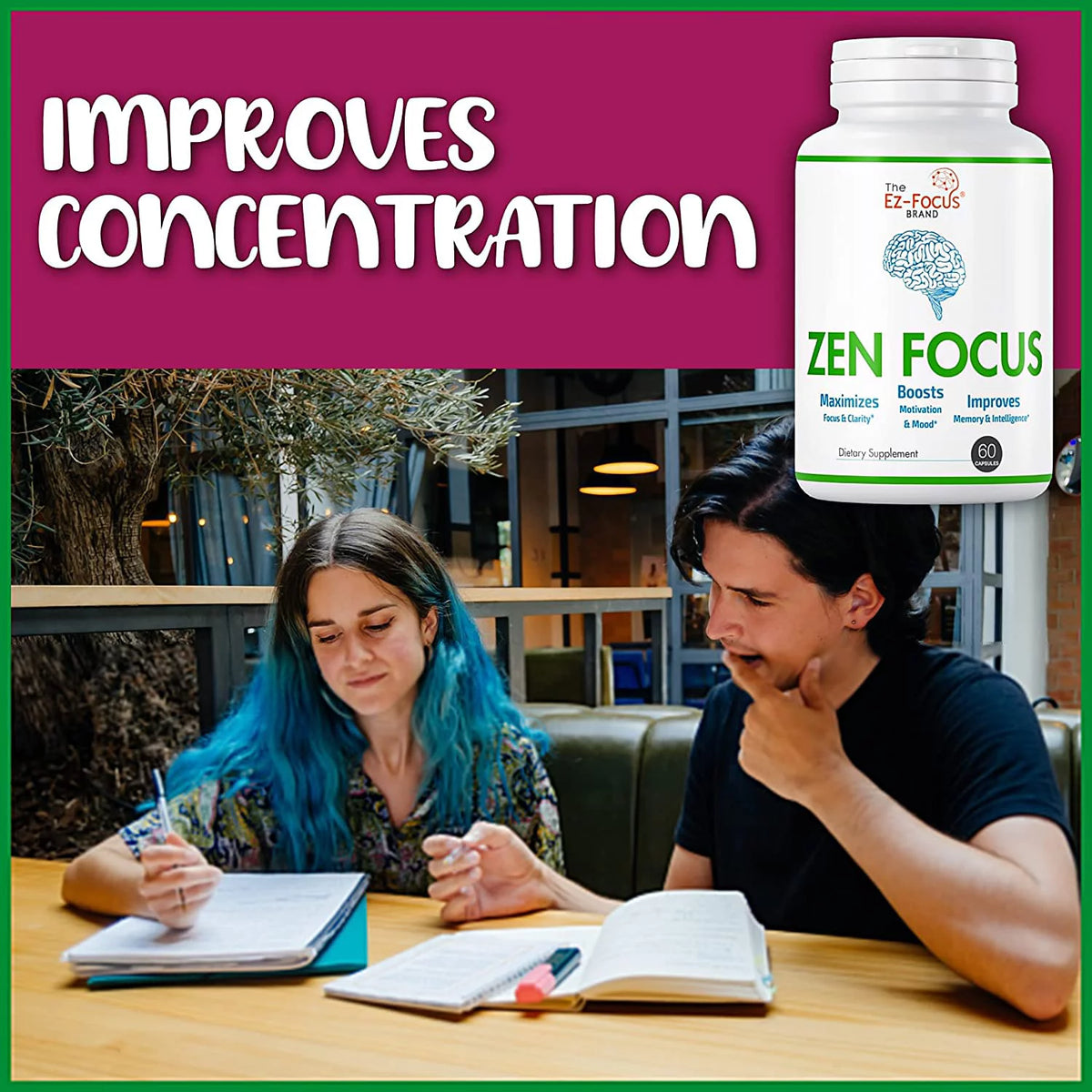 Brain Focus Supplement 60 Pills U407