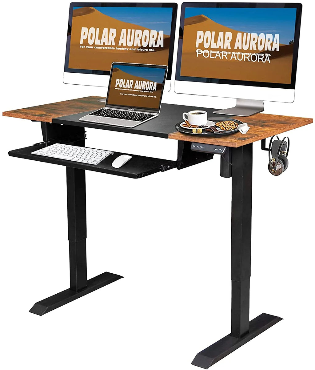 48"x24" Electric Height Adjustable Standing Desk with Drawers G331915