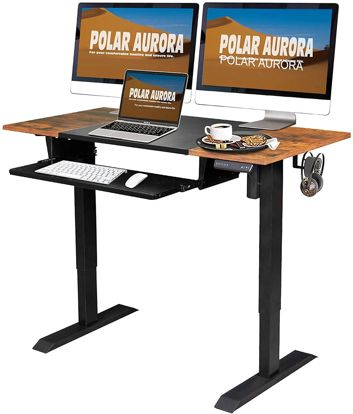 48"x24" Electric Height Adjustable Standing Desk with Drawers G331915