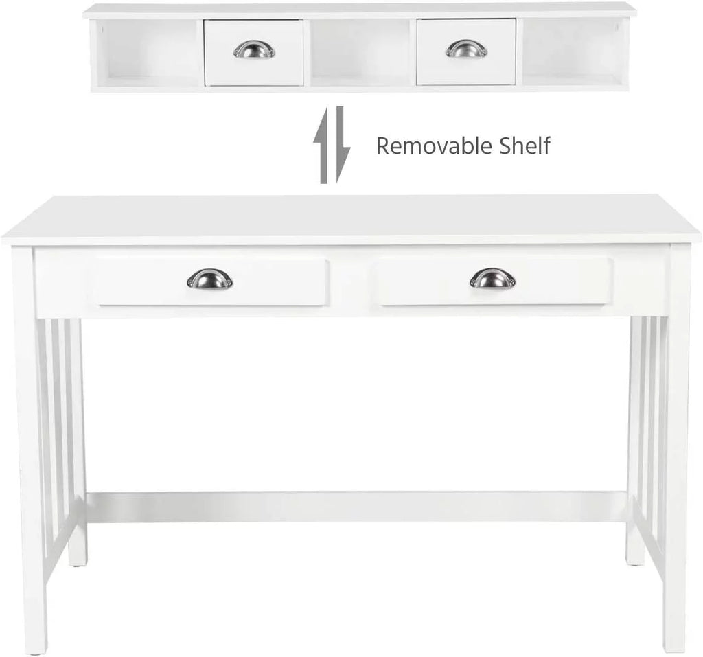 Writing Desk with Drawer Storage and Removable Hutch Q2418