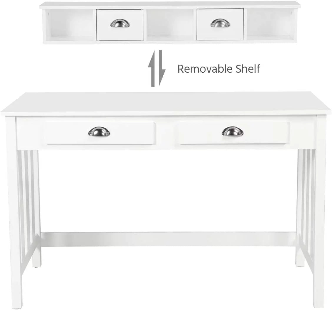Writing Desk with Drawer Storage and Removable Hutch Q2418