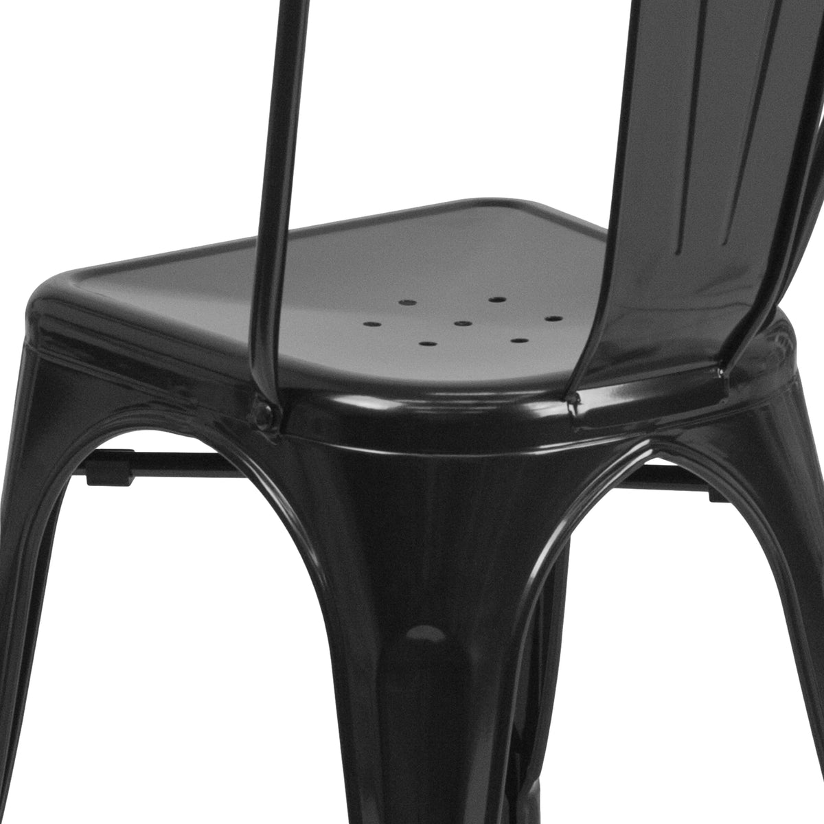 Black Metal Stackable Chair J478
