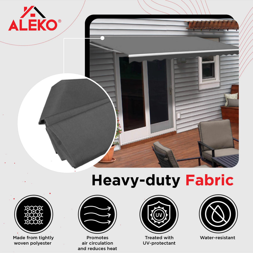 13' x 10' Motorized Retractable Patio Awning Canopy, Gray L4299