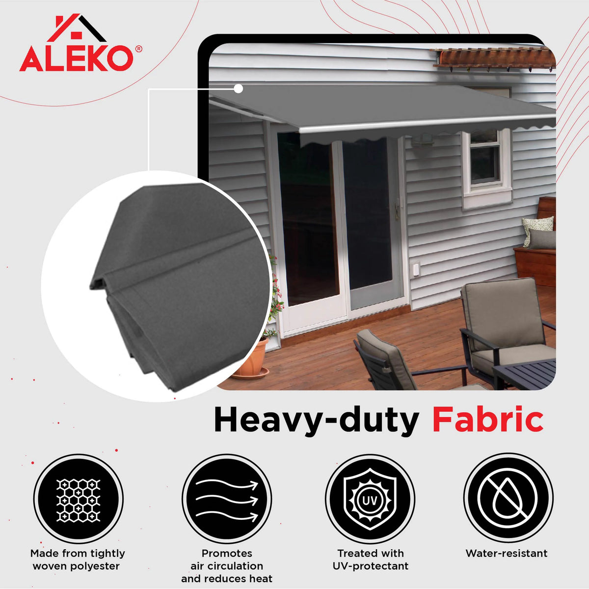 13' x 10' Motorized Retractable Patio Awning Canopy, Gray L4299