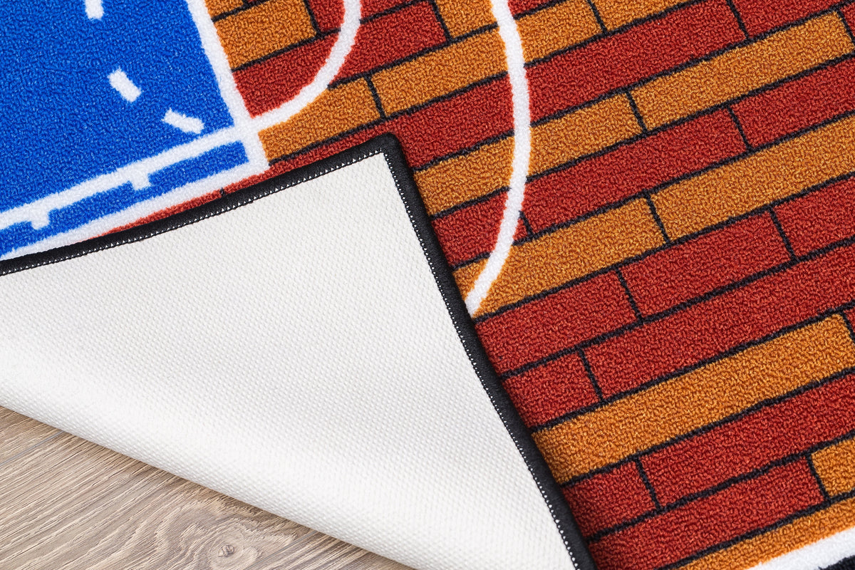 Rust Basketball Childrens Play Area Rug V5763