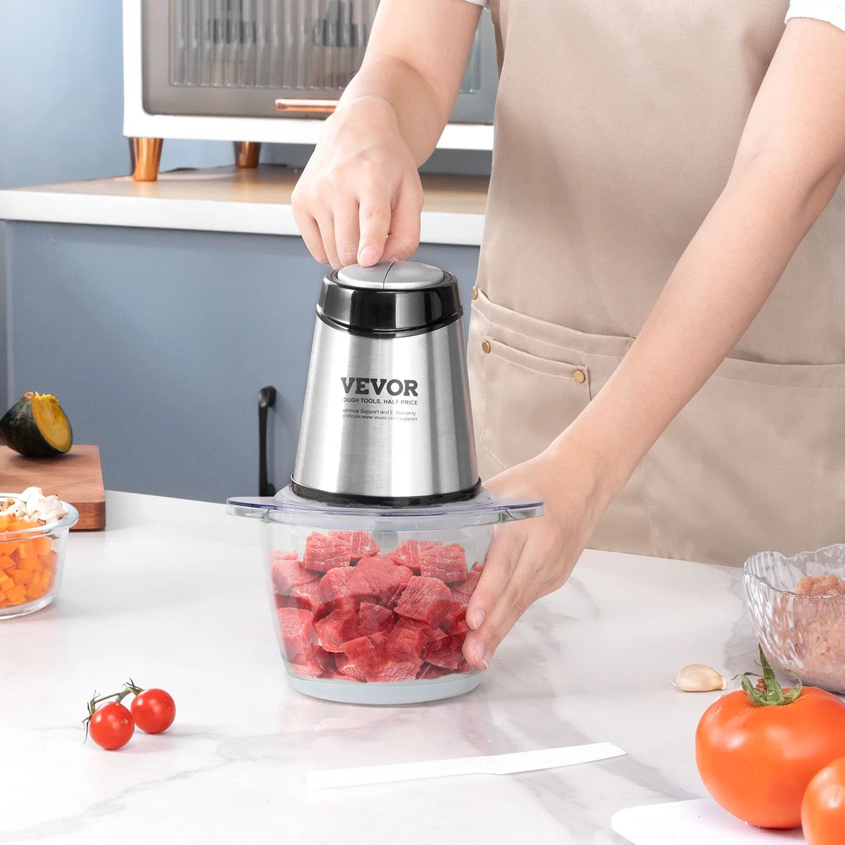 Electric Food Chopper 5 Cup Glass Bowl Z426329
